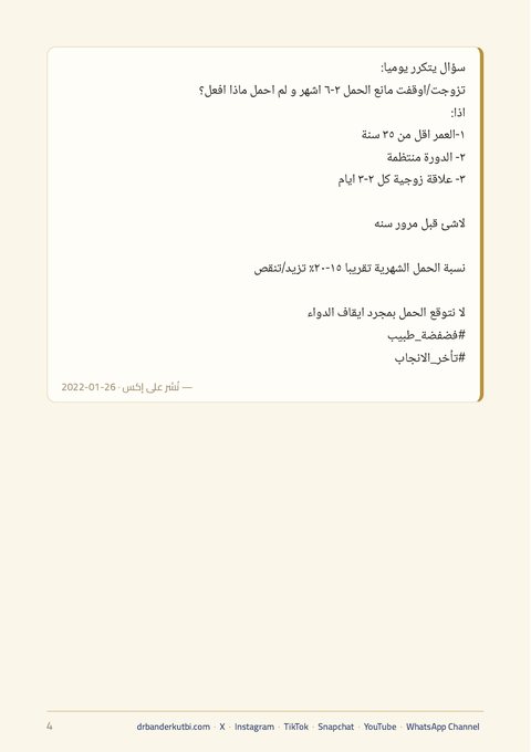 صفحة من الدليل: متى نزور طبيب الإنجاب؟